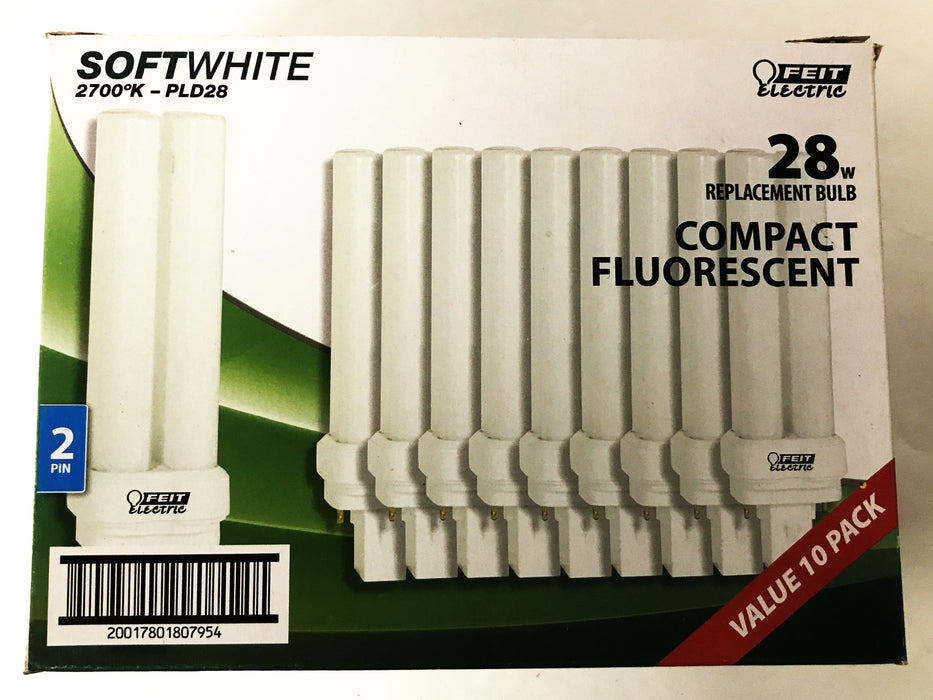 Feit Electric 28 Watt 2-Pin Soft White Fluorescent Bulb [Lot of 10] NOS