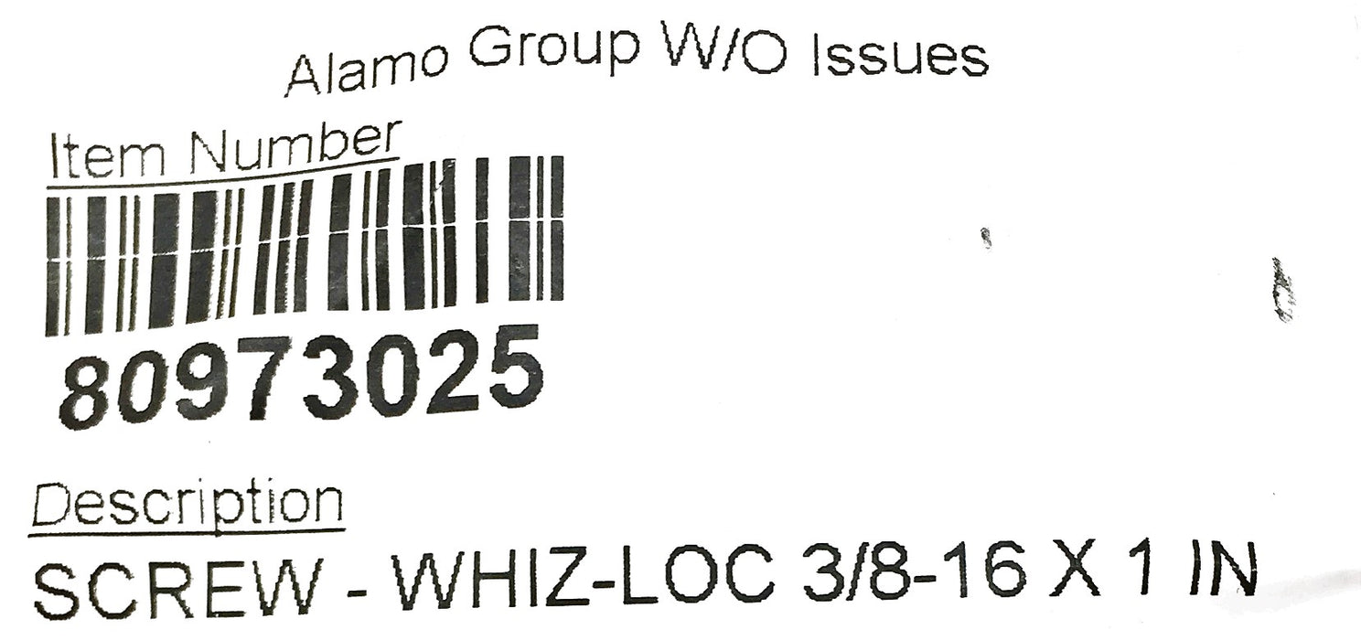 Alamo Group Whiz-Loc 3/8-16X1" Screw 80973025 [Lot of 16] NOS