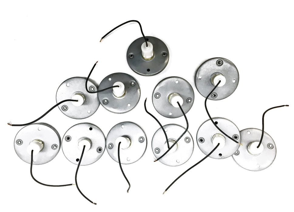 Unbranded Lamp Base/Single Wire 3" [Lot of 11] NOS