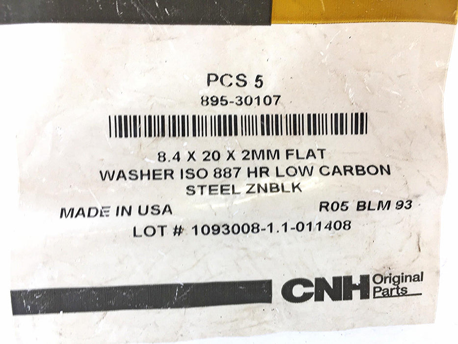 Washer fits CNH Case New Holland 895-30107 [Lot of 4] NOS