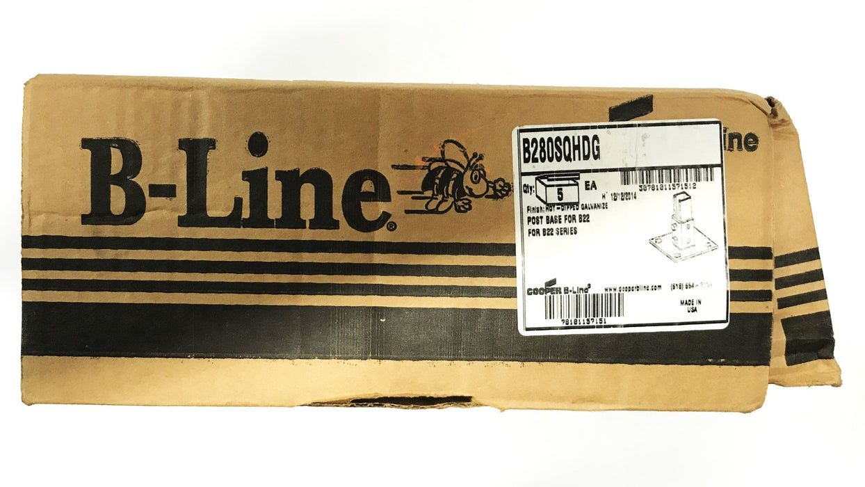 Cooper B-Line Galvanized Channel Strut Post Base B280SQHDG NOS