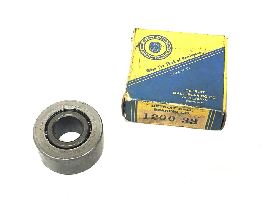 Nice Detroit Ball Bearing Co 1/5 Inch Bore 1-1/2 Inch OD Bearing 1200-33 NOS