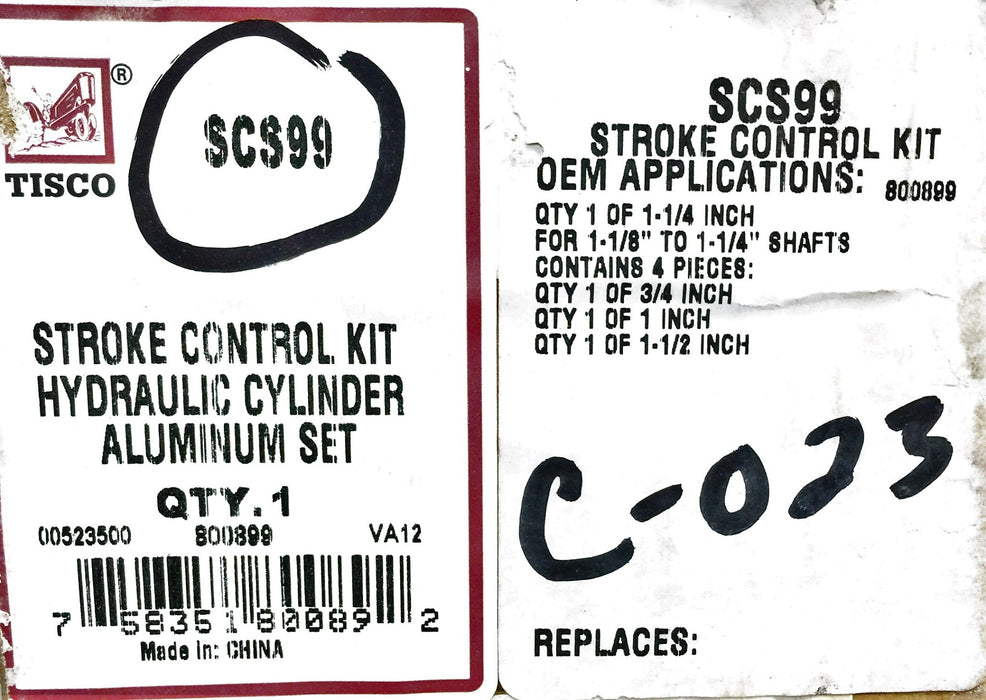 Tisco Stroke Control Kit Hydraulic Cylinder Aluminum Set SCS99 NOS
