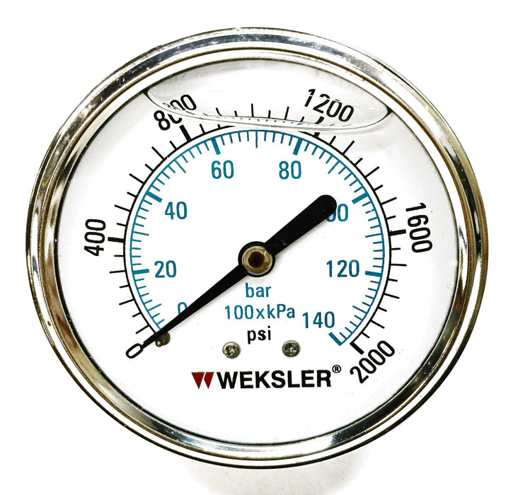 Weksler 2000PSI Pressure Gauge BY42YPS4CW-XCY NOS