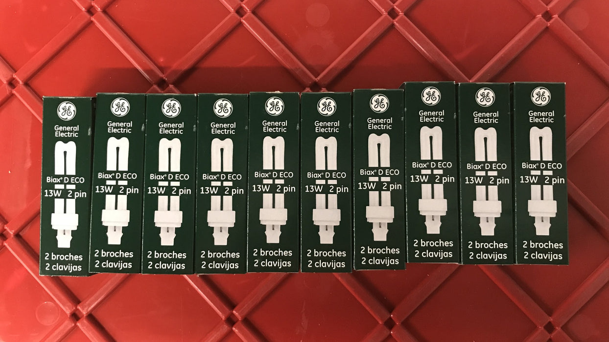 General Electric 13 Watt 2 Pin Quad-Tube Fluorescent Lamp 97586 [Lot of 10] NOS