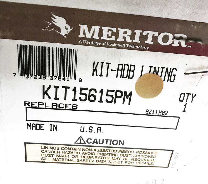 Arvin Meritor ADB Lining Kit KIT15615PM NOS