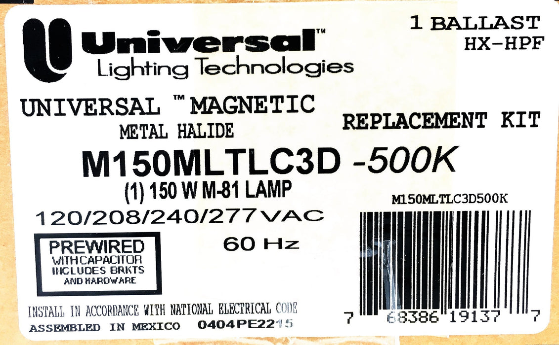 Universal Lighting Technologies Ballast Replacement Kit M150MLTLC3D-500K NOS