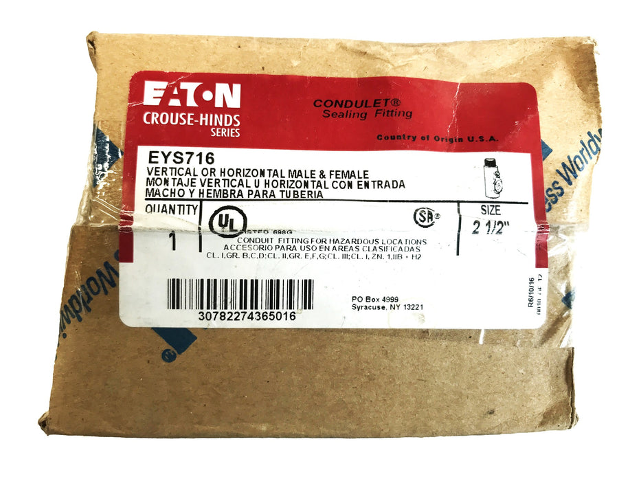 Eaton Crouse-Hinds Seal Off Conduit Fitting EYS716 NOS