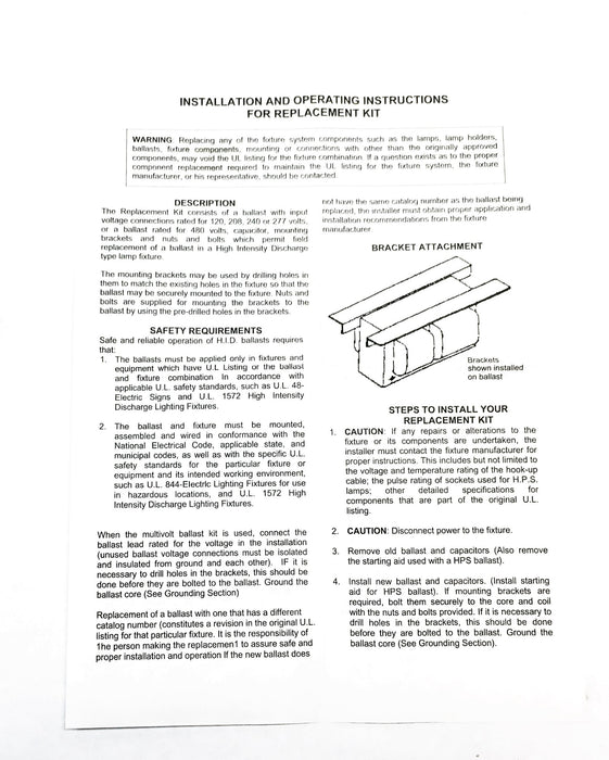 General Electric High Pressure Sodium Ballast GES50MLTLC3D-5 (87152) NOS