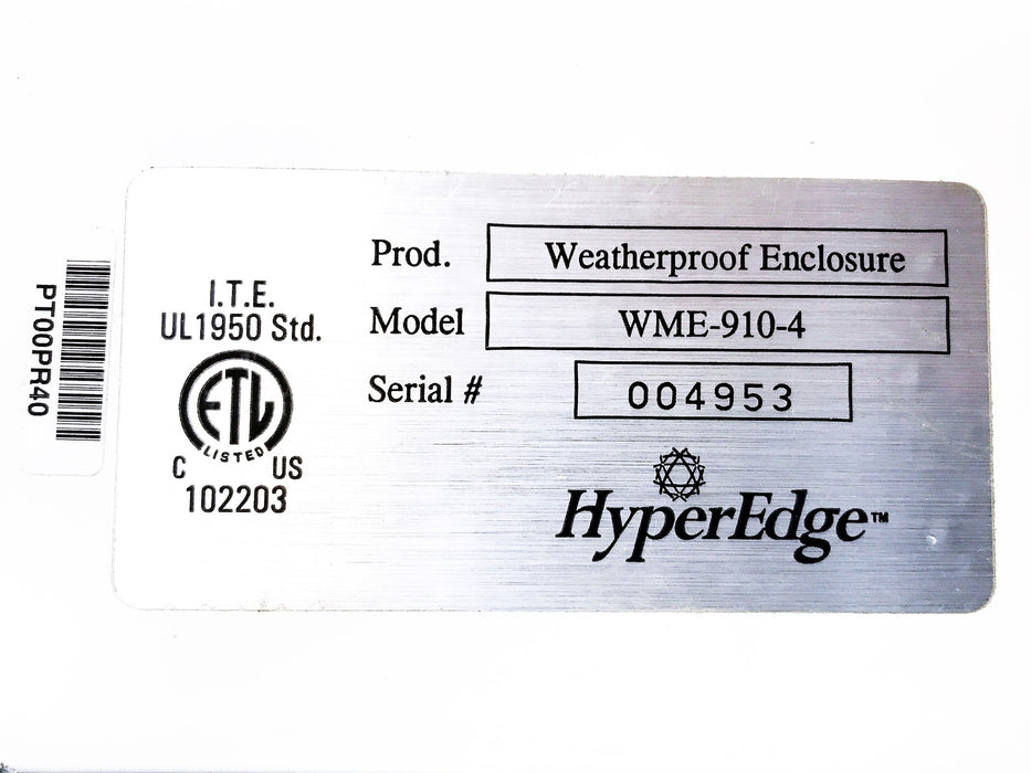 Hyper-Edge Weather Proof Enclosure WME-910-4 NOS