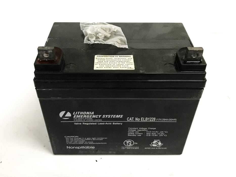 Lithonia 12V 28Ah Sealed Lead Calcium Emergency Light Battery ELB1228 NOS