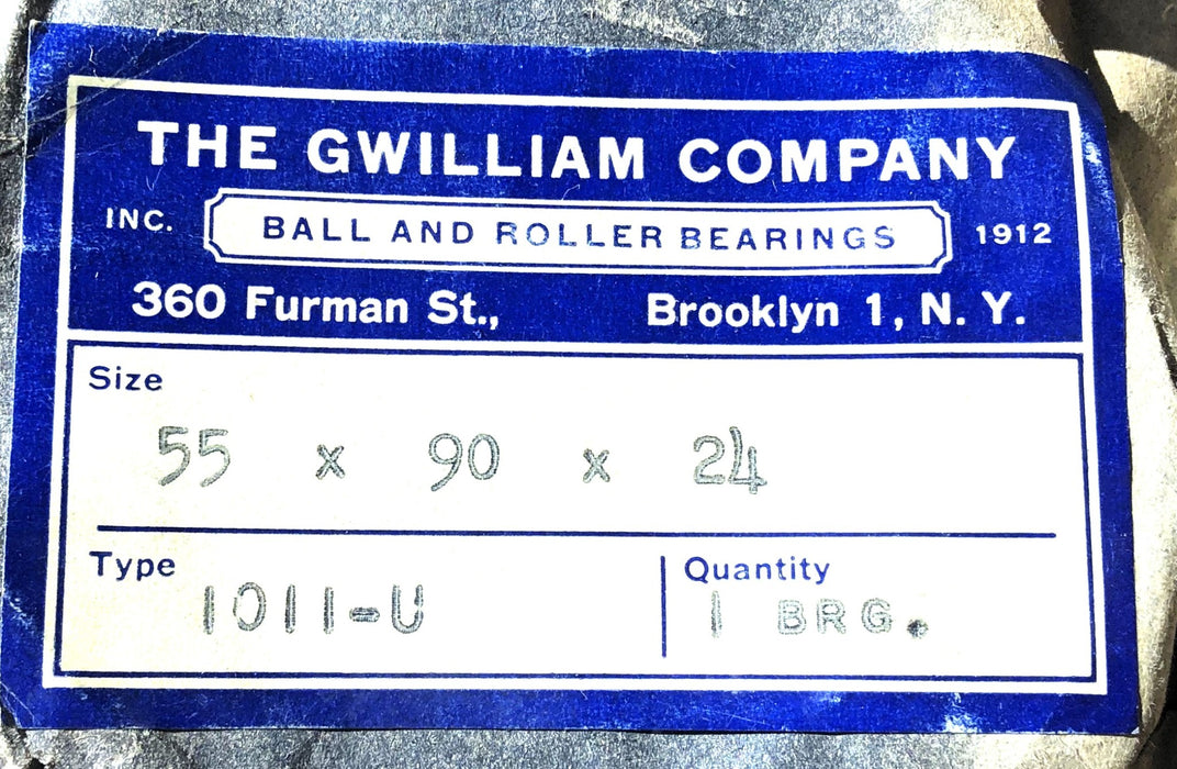 The Gwilliam Company 55x90x24 Inch Thrust Bearing 11011-U NOS