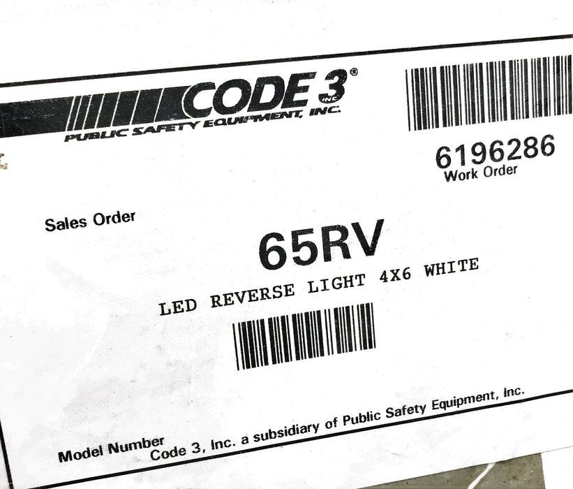 PSE "Code 3" Clear LED Reverse Light 65RV NOS