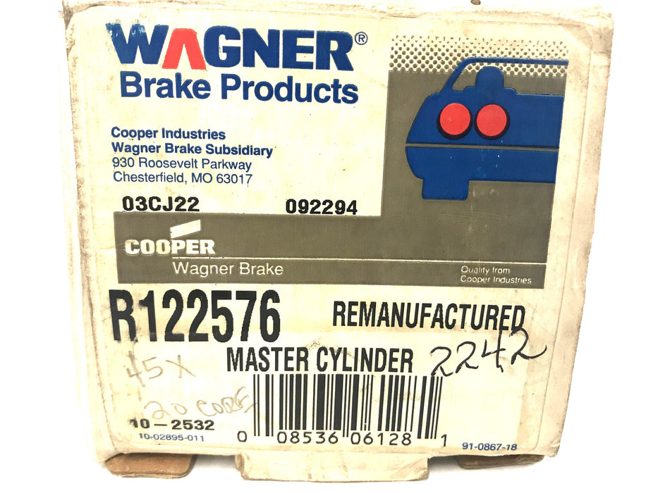 Wagner Brake Master Cylinder R122576 REMANUFACTURED