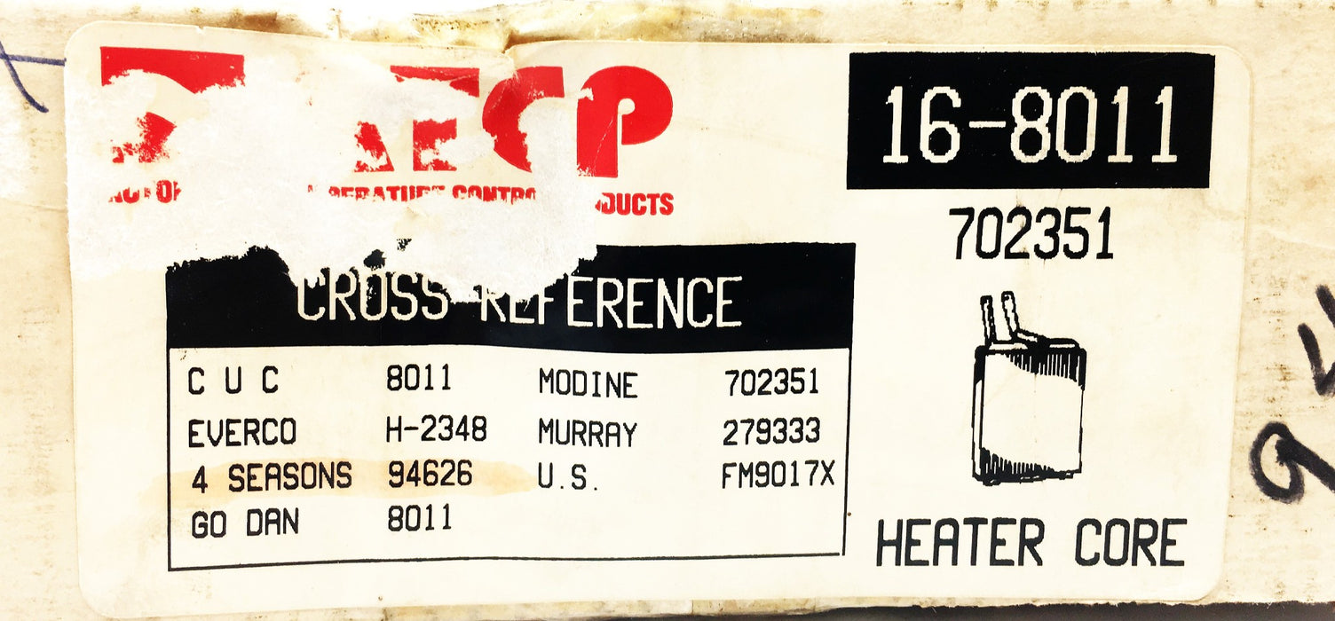 ATCP Heater Core 16-8011 NOS