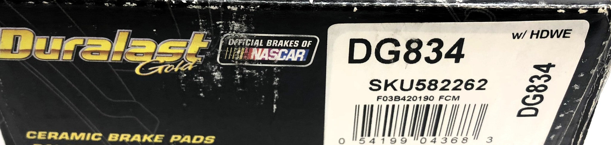 Duralast Gold Ceramic Brake Pad Set DG834 (D834) NOS