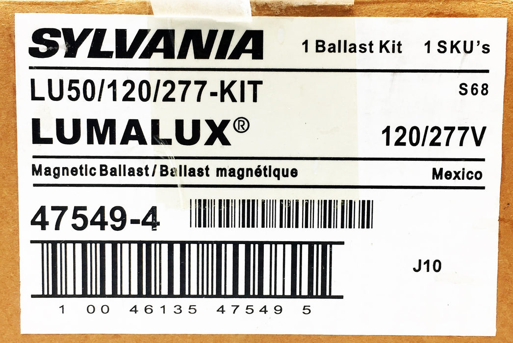 Sylvania Lumalux S68 50W HPS Magnetic Ballast Kit LU/50/120/277-KIT (47549-4)NOS