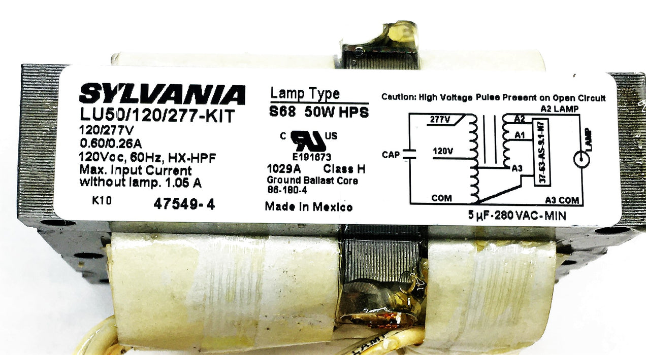 Sylvania Lumalux S68 50W HPS Magnetic Ballast Kit LU/50/120/277-KIT (47549-4)NOS