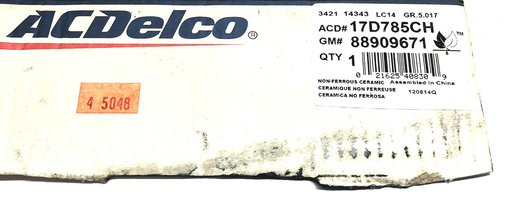 ACDelco Durastop Set of (4) Brake Pads NO CLIPS 17D785CH (88909671) NOS