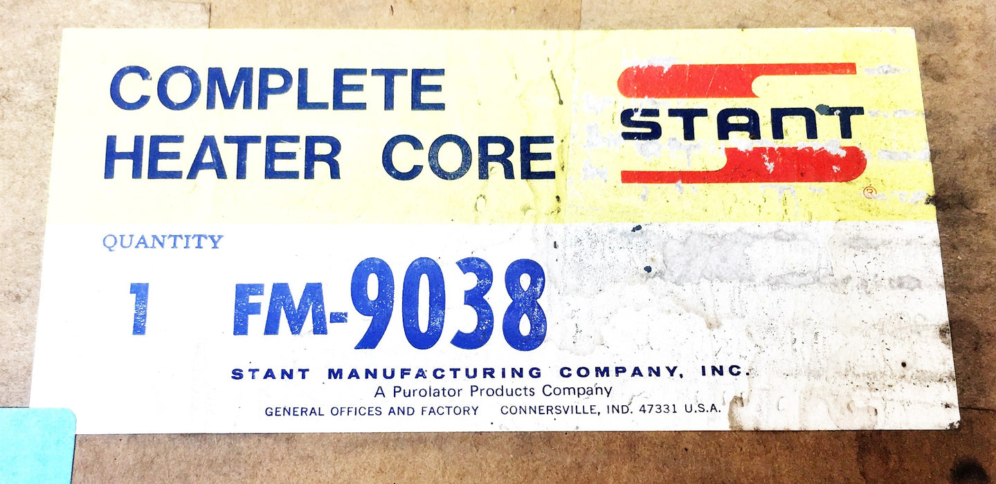 Stant Complete Heater Core FM9038 NOS