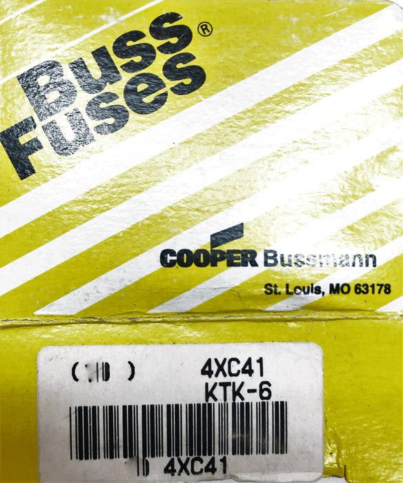 Cooper Bussman Fuse 4XC41 KTK-6 [Lot of 3] NOS