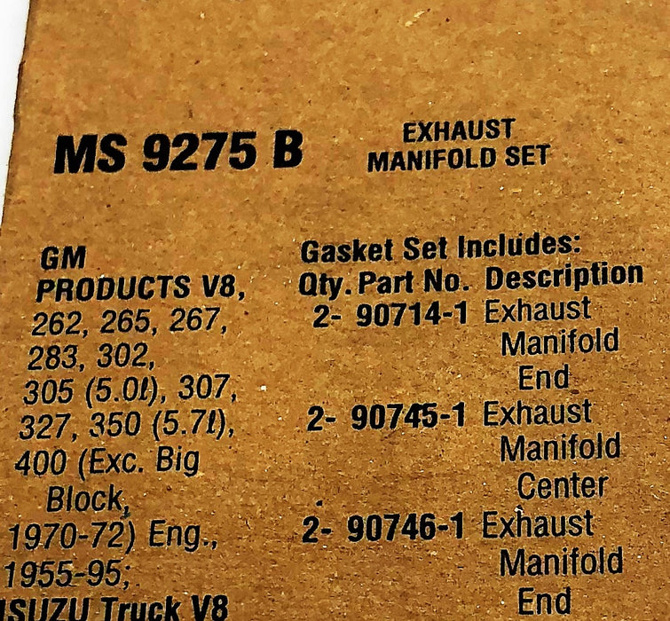 Fel-Pro Exhaust Manifold Set MS 9275 B [Lot of 2] NOS