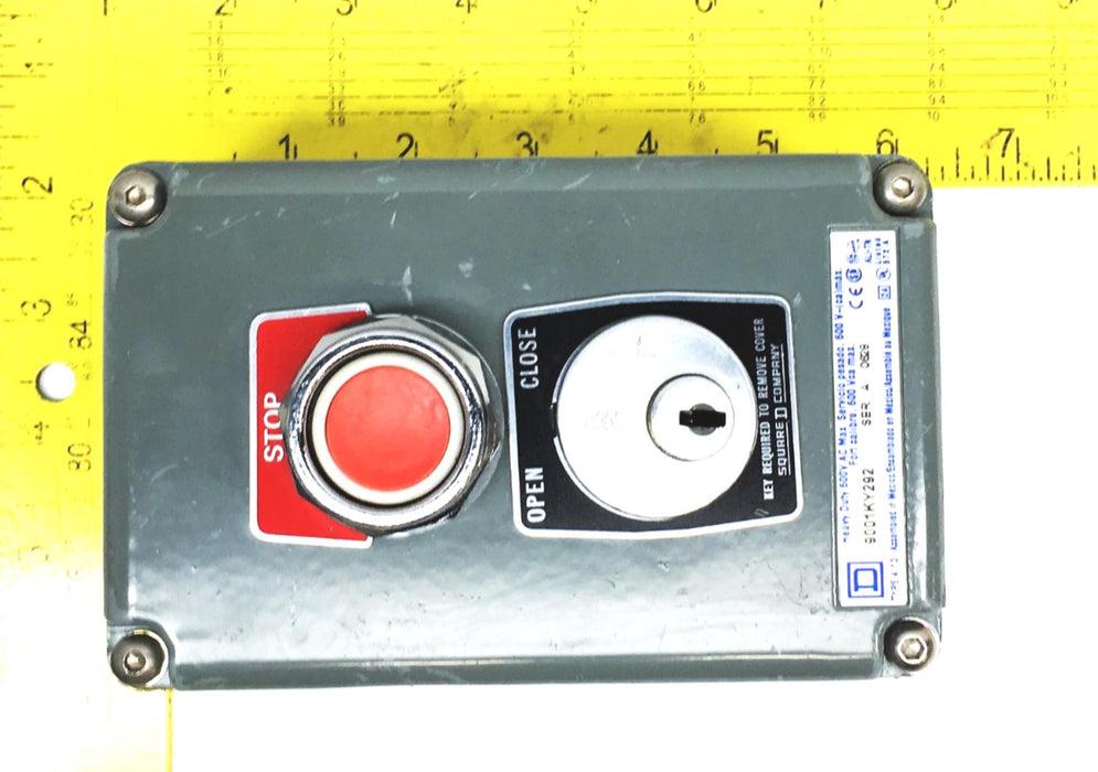 Square D 600VAC MAX Heavy Duty Push Button Enclosure 9001-KY292 USED