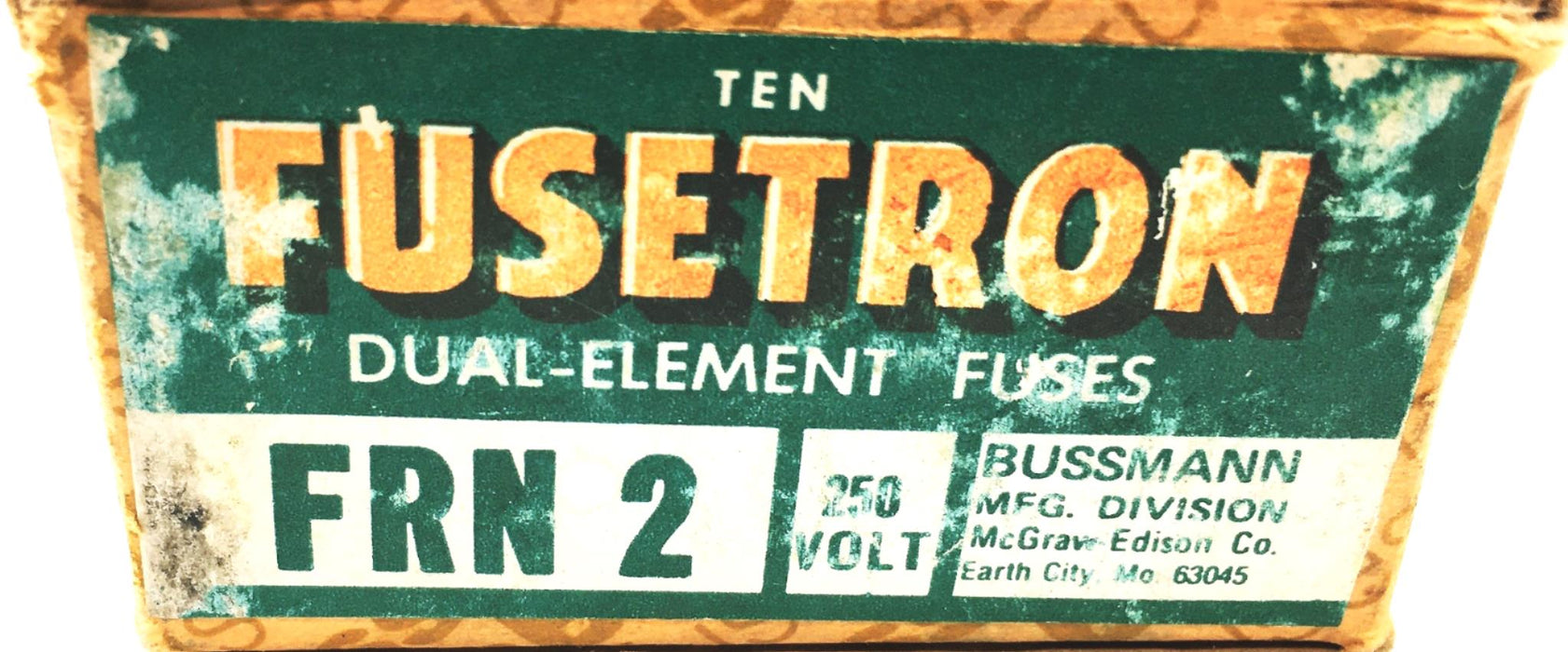 Bussman Fusetron 250V Class K5 Fuse Box Of 10 FRN-2 NOS