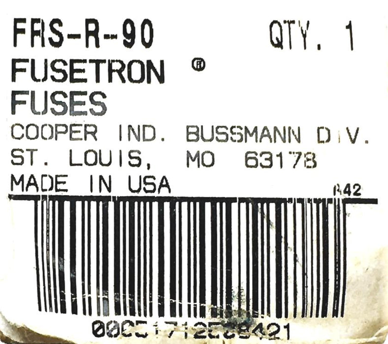 Bussmann Fusetron 600V Class RK5 Fuse FSR-R-90 NOS