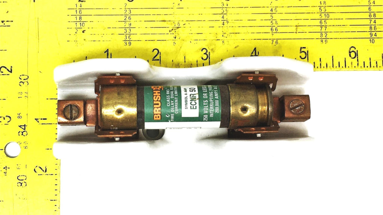 Bussmann Porcelain Fuse Holder With Brush ECNR 50 Fuse 429P USED