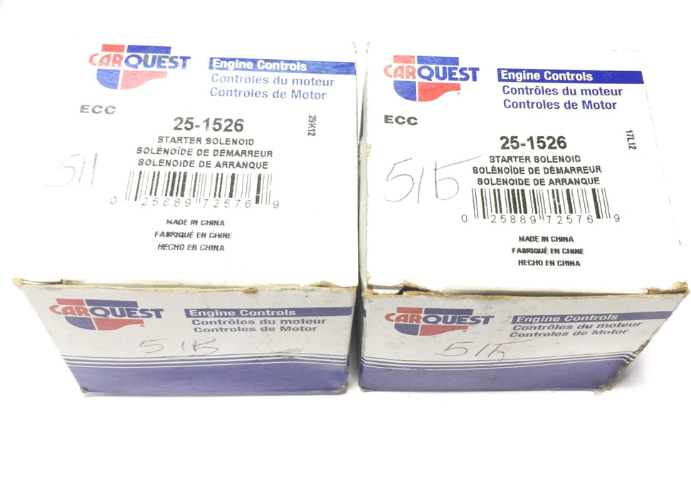 Carquest Starter Solenoid 25-1526 [Lot of 2] NOS