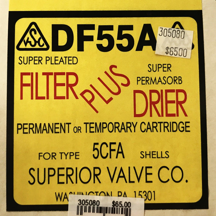 Superior Valve Co. Filter Plus Drier Cartridge DF55A NOS