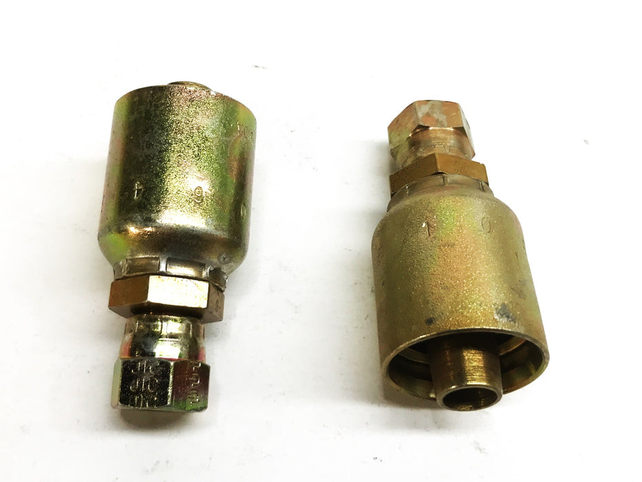 Unbranded Steel Swivel Hydraulic Hose Fitting 10643-6-8 [Lot of 2] NOS