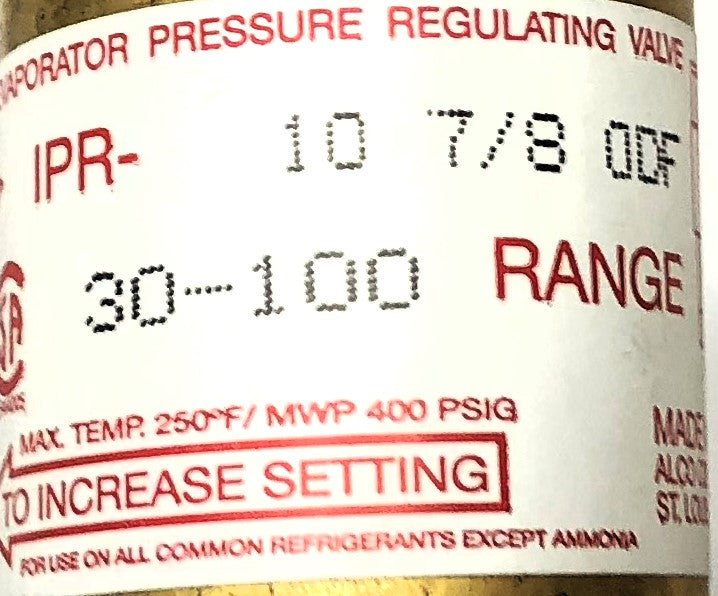 Alco Controls 7/8" ODF Pressure Regulator IPR-10 NOS