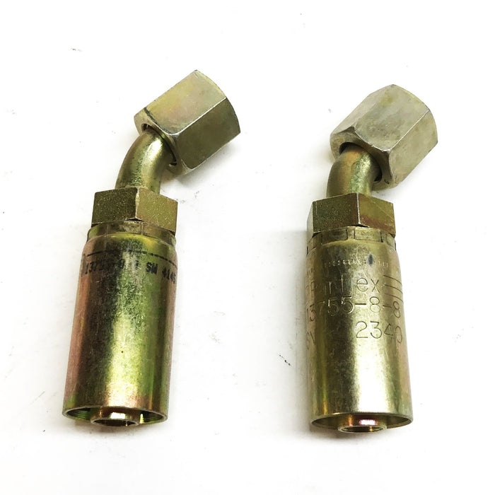 Parker Parflex 45 Degree Hydraulic Hose Fitting 13755-8-8 [Lot of 2] NOS