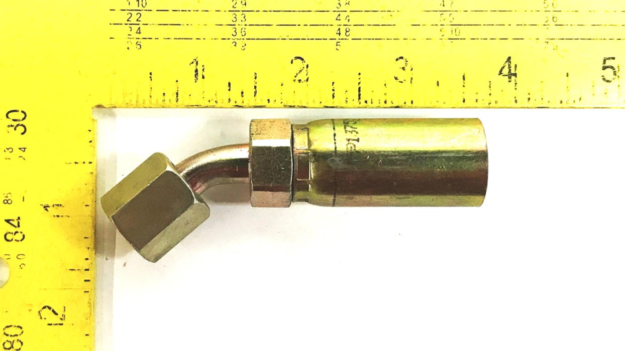 Parker Parflex 45 Degree Hydraulic Hose Fitting 13755-6-6 [Lot of 3] NOS