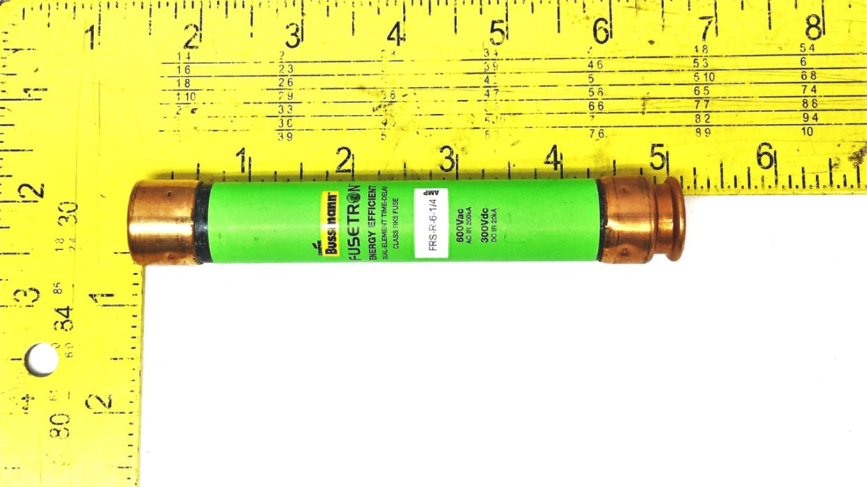 Bussmann Fusetron Class RK5 600VAC/300VDC Fuse FRS-R-6-1/4 [Lot of 2] NOS
