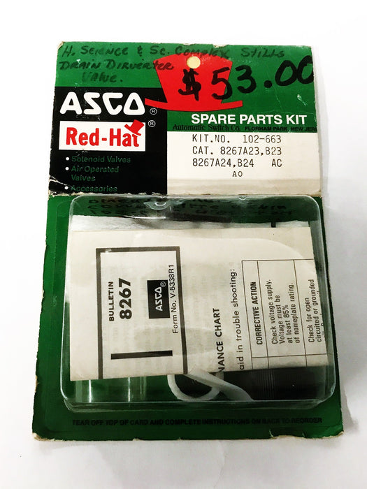 Asco Solenoid Repair Kit 102-663 NOS