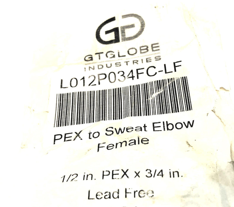 GTGlobe Pack of (25) 1/2" Pex x 3/4" Pex To Sweat Female Elbow L012P034FC-LF NOS