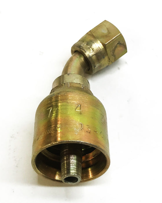 Parker 45 Degree Swivel Hydraulic Hose Fitting 13743-4-4 [Lot of 3] NOS