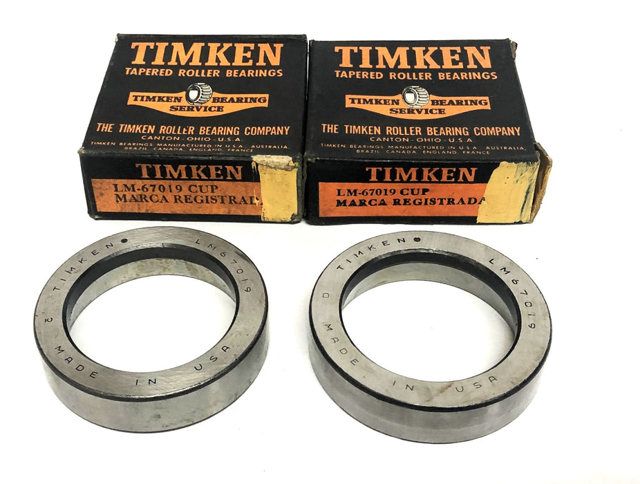 Timken Tapered Roller Bearing Cup LM67019 [Lot of 2] NOS