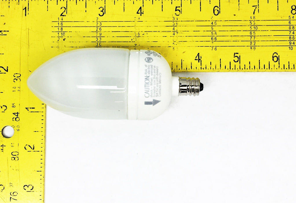 TCP 425 Lumen Compact Fluorescent E12 Torpedo Bulb 10709C (2700K) [Lot of 2] NOS