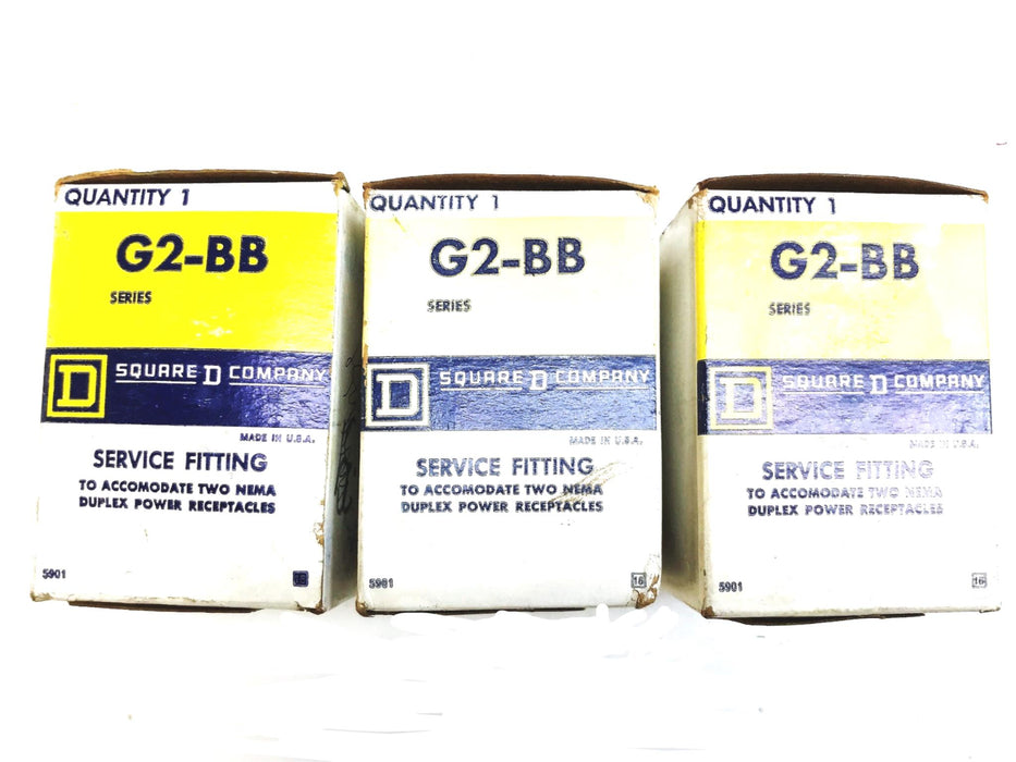 Square D Company Fitting for 2 Duplex Receptacles G2-BB [Lot of 3] NOS
