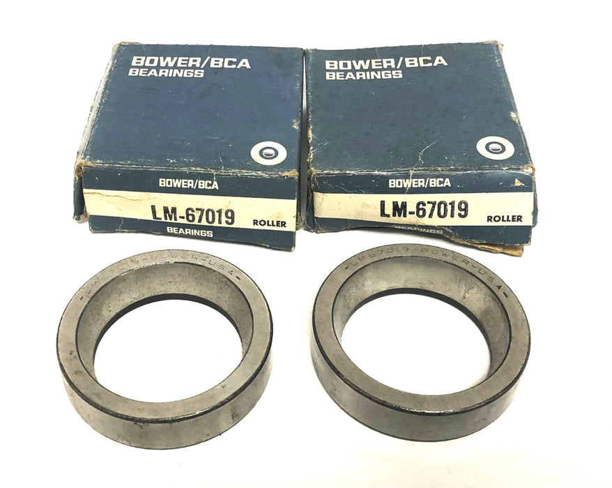 Bower Tapered Roller Bearing Cup LM67019 [Lot of 2] NOS