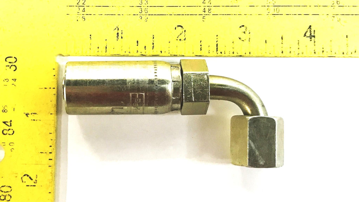 Parker Parflex 90 Degree Hydraulic Hose Fitting 1L955-6-6 [Lot of 2] NOS