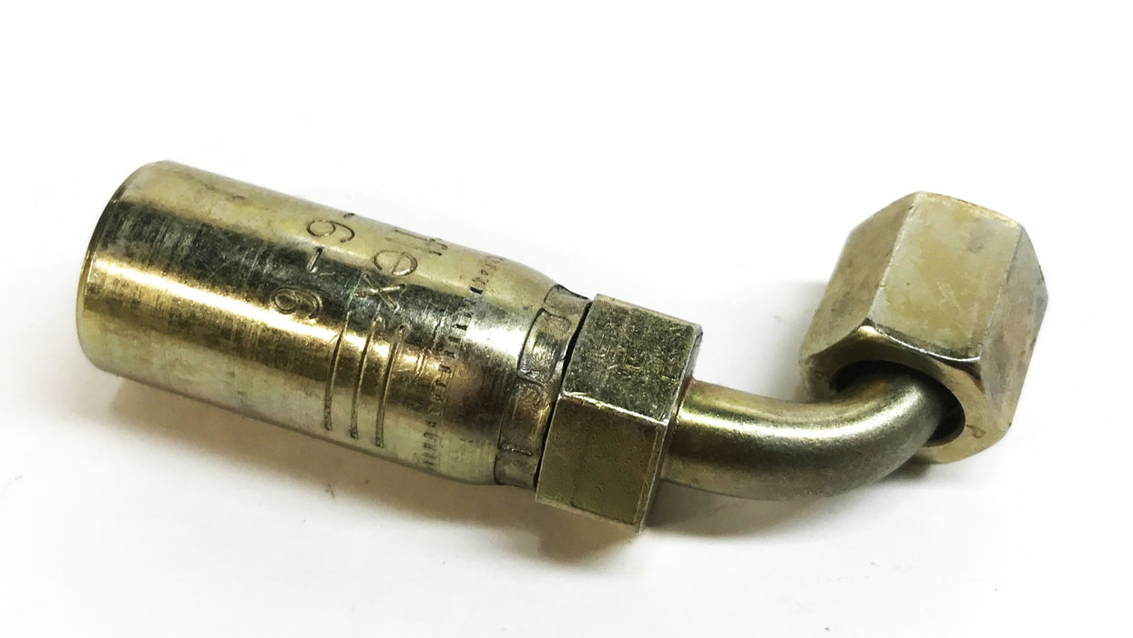 Parker Parflex 90 Degree Hydraulic Hose Fitting 1L955-6-6 [Lot of 2] NOS