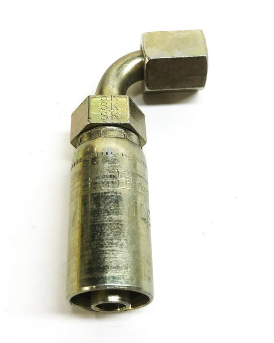 Parker Parflex 90 Degree Hydraulic Hose Fitting 1L955-6-6 [Lot of 2] NOS