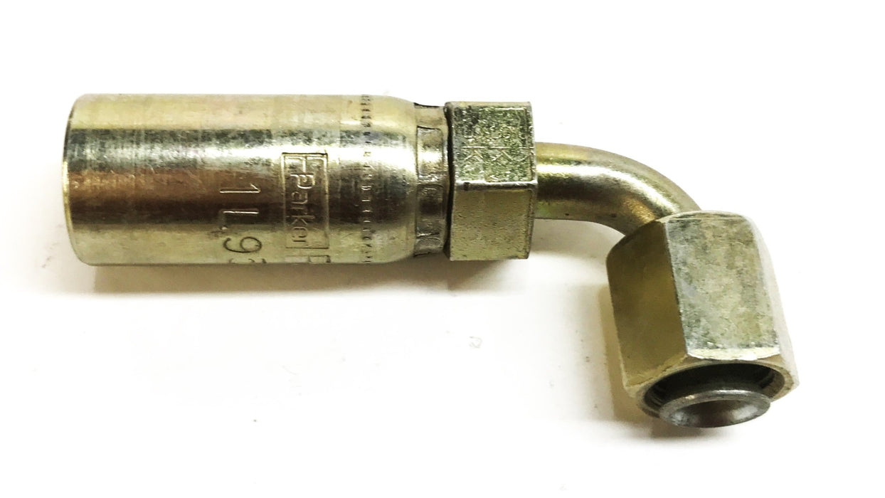 Parker Parflex 90 Degree Hydraulic Hose Fitting 1L955-6-6 [Lot of 2] NOS