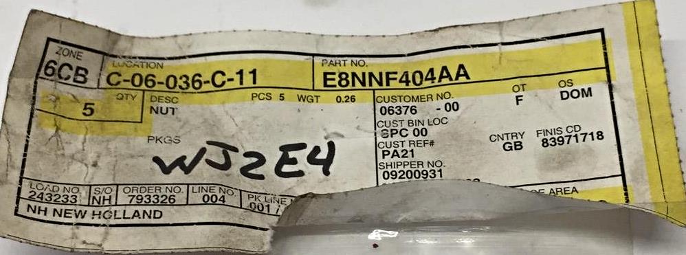 Washer for Case New Holland CNH E8NNF404AA [Lot of 4] NOS