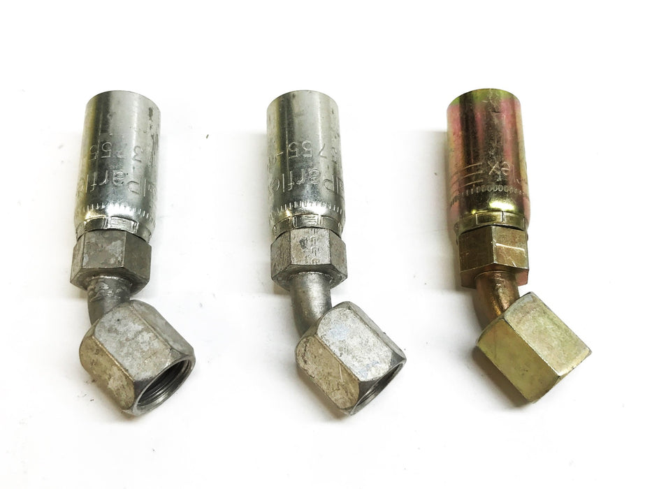 Parker Parflex 45 Degree Hydraulic Hose Fitting 13755-6-5 [Lot of 3] NOS